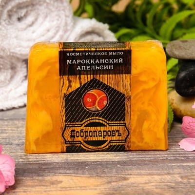 Косметическое мыло для бани и сауны "Марокканский апельсин", "Добропаровъ", 100 гр. - фото 2063047