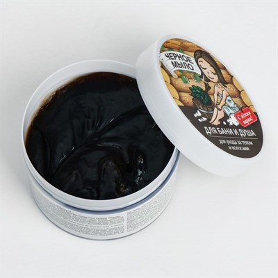 Мыло для бани и душа, для ухода за телом и волосами натуральное таежное Черное 450 мл - фото 2063129