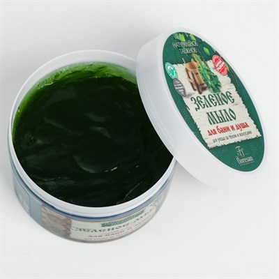 Мыло для бани и душа, для ухода за телом и волосами натуральное таежное "Зеленое" 450 мл - фото 2063132