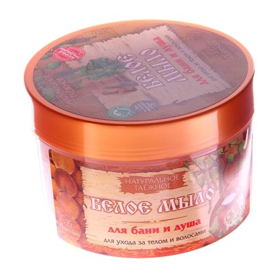 Мыло для бани и душа, для ухода за телом и волосами натуральное таежное "Белое" 450 мл - фото 2063136