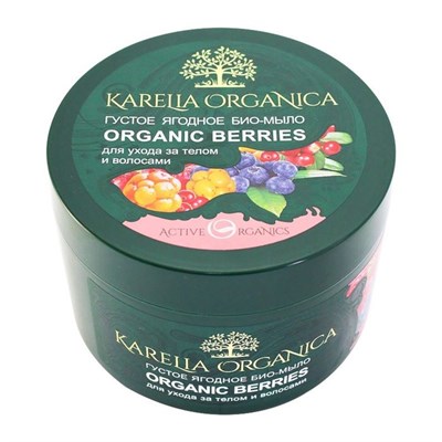 Густое ягодное био-мыло Karelia Organica BERRIES для тела и волос, 500 мл - фото 2063171