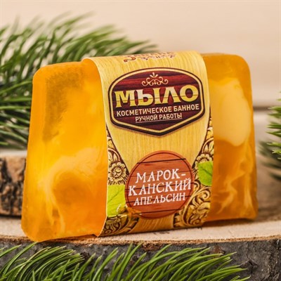 Косметическое мыло в баню "Марокканский апельсин", ручная работа - фото 2063224