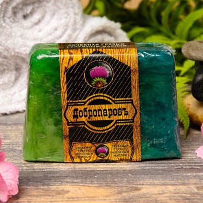 Натуральное мыло для бани и сауны "Лопух — Лечебная грязь" 100гр - фото 2063279