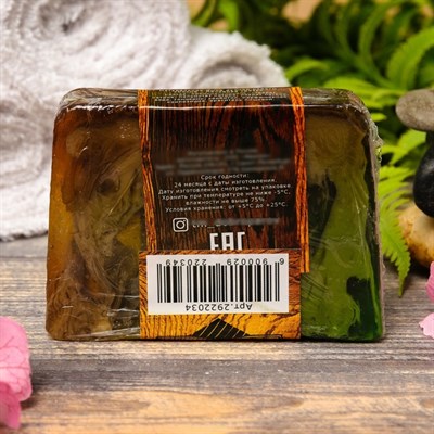 Натуральное мыло для бани и сауны "Сосна — Лечебная грязь" 100гр - фото 2063292