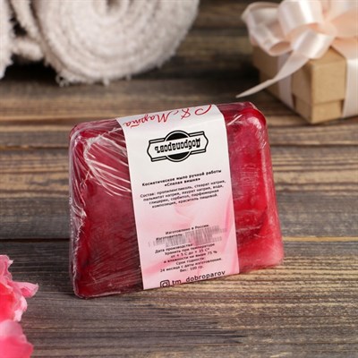 Косметическое мыло "С 8 марта! С букетом роз" аромат спелая вишня, "Добропаровъ", 100 гр - фото 2063338