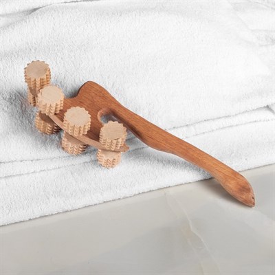 Массажер деревянный "Топорик", 8 роликов - фото 2063393