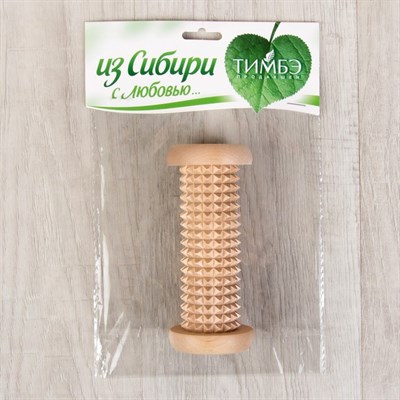 Массажёр для ног «Валик», деревянный, с шипами, малый - фото 2063428