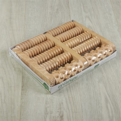 Массажёр для ног «Барабаны», деревянный, 5 комбинированных рядов - фото 2063432