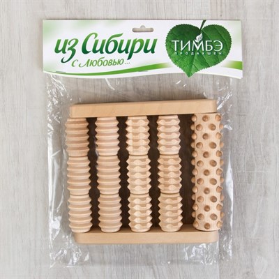 Массажёр для ног «Барабаны», деревянный, 5 комбинированных рядов - фото 2063443