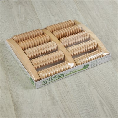 Массажёр «Барабаны», универсальный, 5 комбинированных рядов, цвет «светлое дерево» - фото 2063451