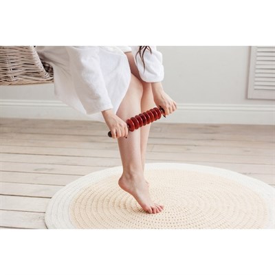 Массажёр «Разминочная скалка», 8 дисков, деревянный - фото 2063465