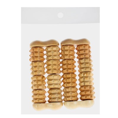 Набор массажёров, 2 шт, 8 колёс, деревянный - фото 2063477