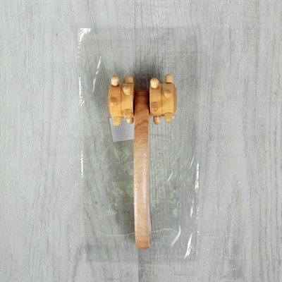 Массажёр «Рикша», деревянный, 2 ролика с шипами - фото 2063485