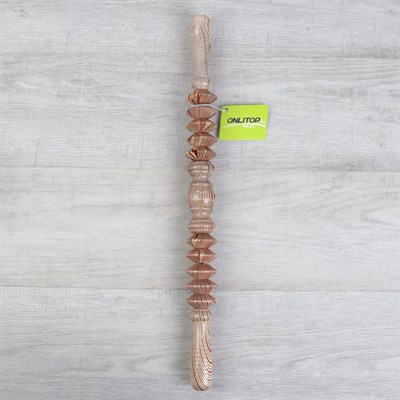 Массажёр «Разминочная скалка», 10 дисков, деревянный - фото 2063577