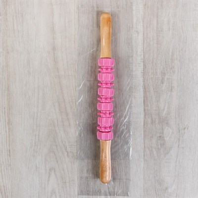 Массажёр «Скалка», деревянный, 11 колёс, цвет МИКС - фото 2063647