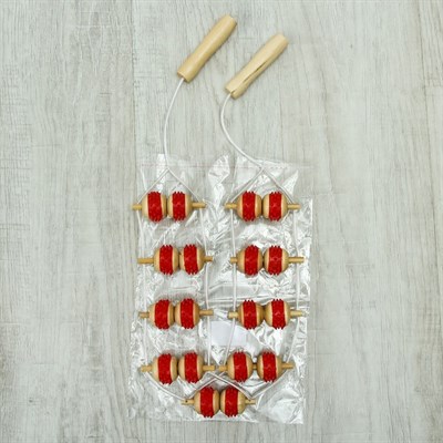 Массажёр-лента, деревянный, 9 звеньев, цвет МИКС - фото 2063680