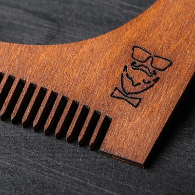 Расческа деревянная "Модник", для оформления бороды и усов - фото 2063751