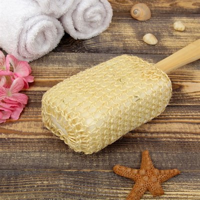 Мочалка натуральная с ручкой - фото 2063815