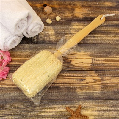 Мочалка натуральная с ручкой - фото 2063816