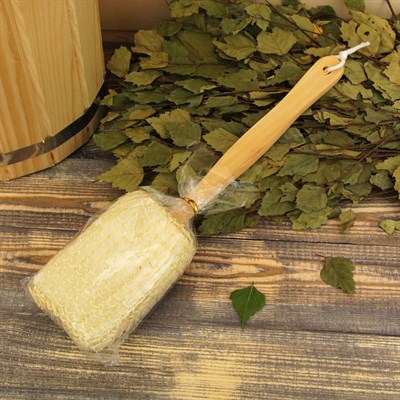 Мочалка натуральная с ручкой - фото 2063817