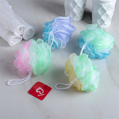 Мочалка для тела двухцветная, цвета МИКС - фото 2063859