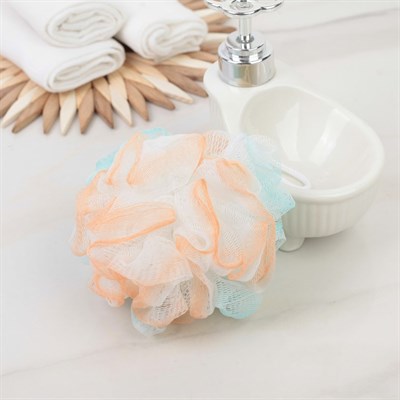 Мочалка для тела двухцветная, цвета МИКС - фото 2063861