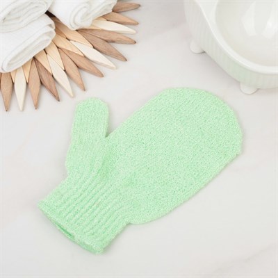 Мочалка-варежка с пальцем, массажная, цвет МИКС - фото 2063874