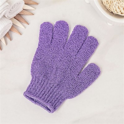 Мочалка-перчатка массажная, однотонная, цвет МИКС - фото 2063881