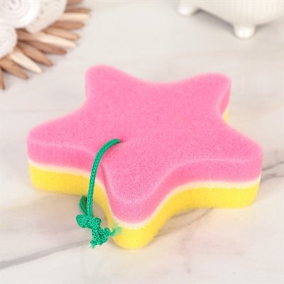 Губка банная "Звездочка", цвет МИКС - фото 2063909