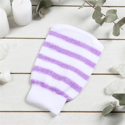 Мочалка-варежка массажная "Жесткая", цвет МИКС - фото 2063922