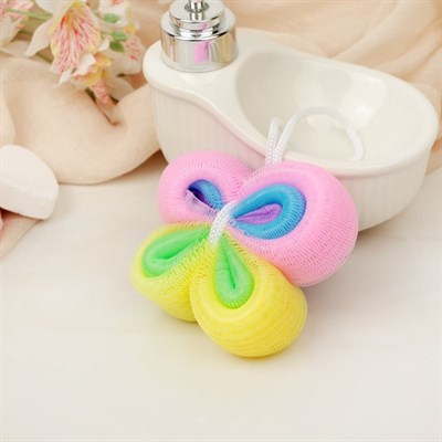 Мочалка для тела 30 гр "Бабочка", цвет МИКС - фото 2063997