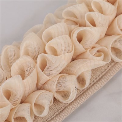 Мочалка-лента массажная 35×12 см, цвет бежевый - фото 2064041