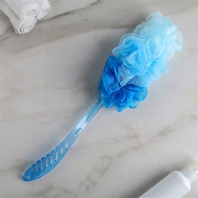 Мочалка на ручке двухцветная 30 г, цвет МИКС - фото 2064089