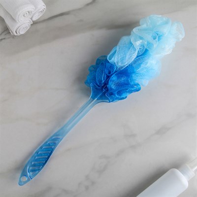 Мочалка на ручке двухцветная 30 г, цвет МИКС - фото 2064090