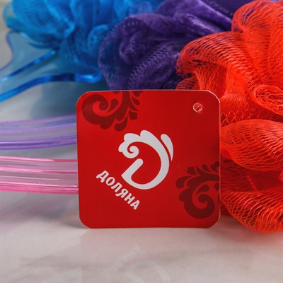 Мочалка на ручке двухцветная 30 г, цвет МИКС - фото 2064093