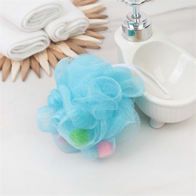 Мочалка для тела с поролоном, 30 г, цвета МИКС - фото 2064121