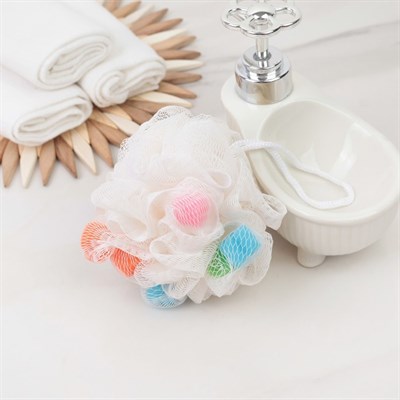 Мочалка для тела с поролоном, 30 г, цвета МИКС - фото 2064123