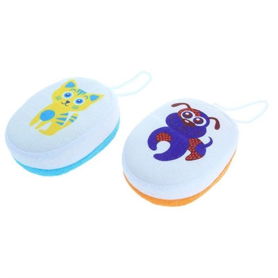 Мочалка «С махрой», от 0 месяцев, цвета МИКС - фото 2064144