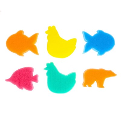 Купалки-мочалки «Фигурки», набор 6 шт., МИКС - фото 2064155