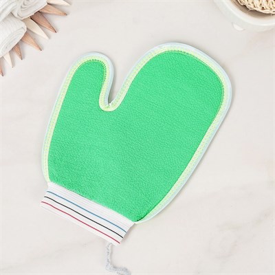 Мочалка-варежка массажная, хлопок , цвет МИКС - фото 2064183