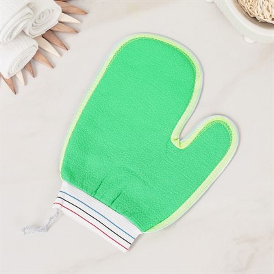 Мочалка-варежка массажная, хлопок , цвет МИКС - фото 2064184