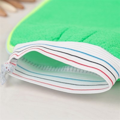 Мочалка-варежка массажная, хлопок , цвет МИКС - фото 2064185