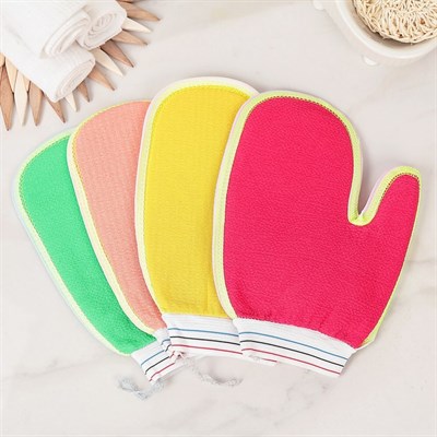 Мочалка-варежка массажная, хлопок , цвет МИКС - фото 2064187