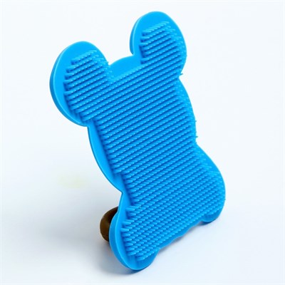 Мочалка детская для купания силиконовая «Собачка», от 6 мес., цвета МИКС - фото 2064200