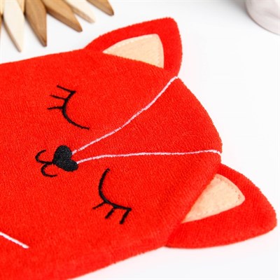 Мочалка детская для купания «Лисичка», варежка, из махры - фото 2064417