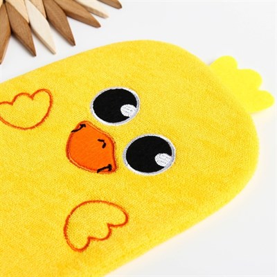 Набор для купания «Утёнок», 2 предмета: мочалка + игрушка - фото 2064449