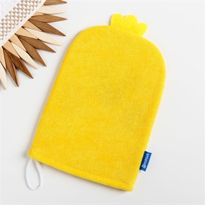 Набор для купания «Утёнок», 2 предмета: мочалка + игрушка - фото 2064451