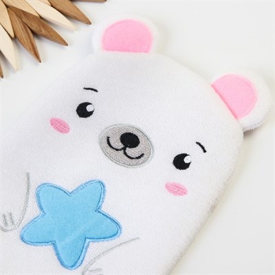 Игрушка-мочалка для купания "Мишка Умка" из махры - фото 2064518