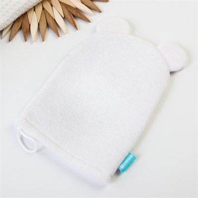 Игрушка-мочалка для купания "Мишка Умка" из махры - фото 2064519