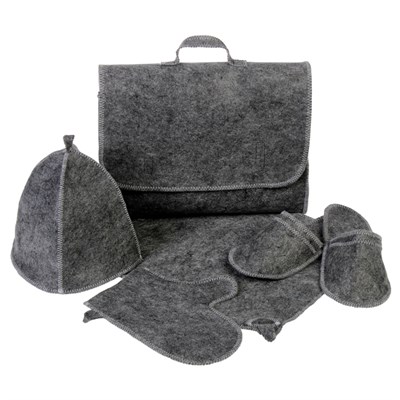 Набор банный портфель 5 предметов серый, без вышивки, первый сорт - фото 2064755